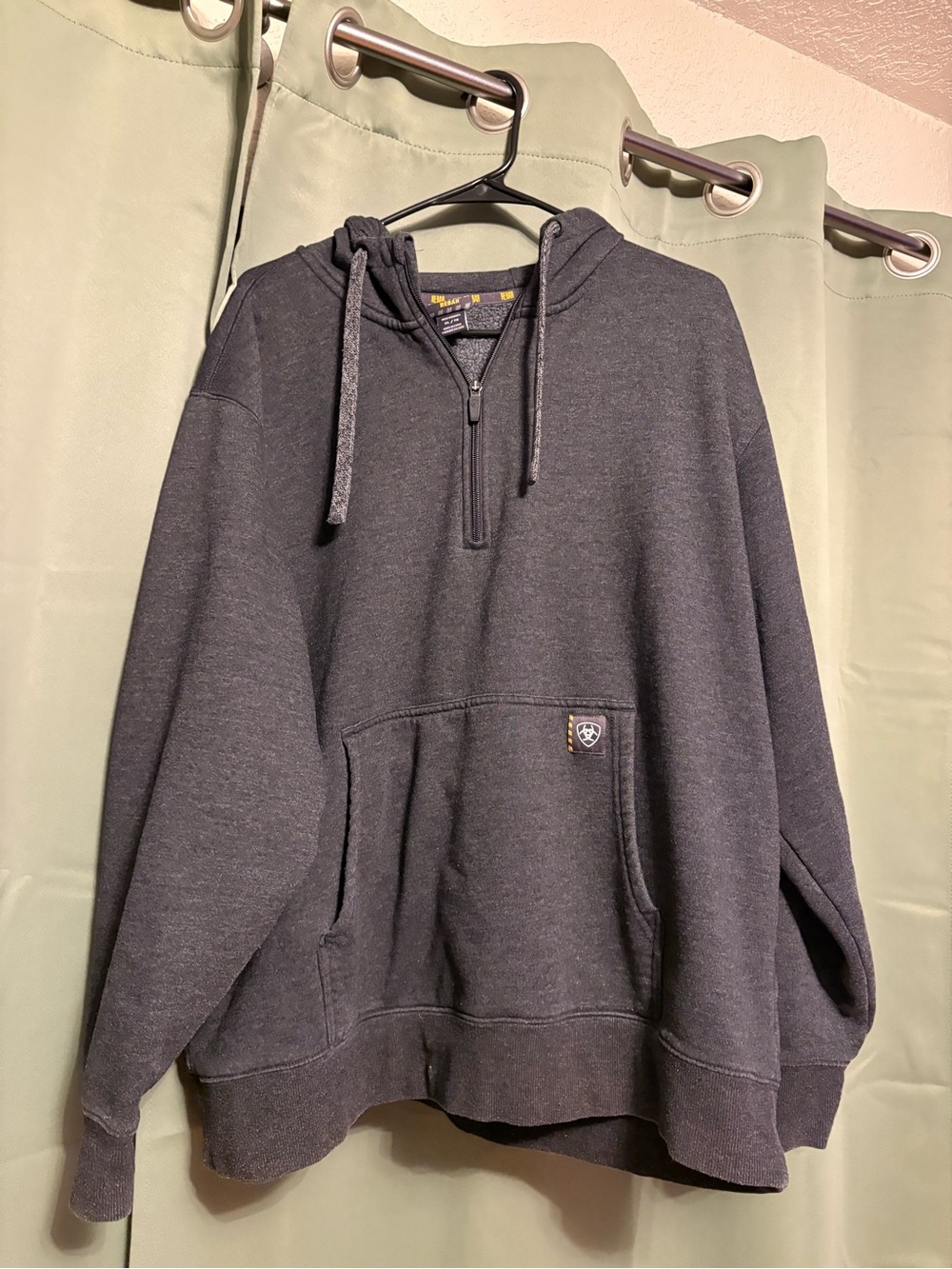 Ariat Men's Charcoal 1/4 Zip Up Hooded Sweatshirt